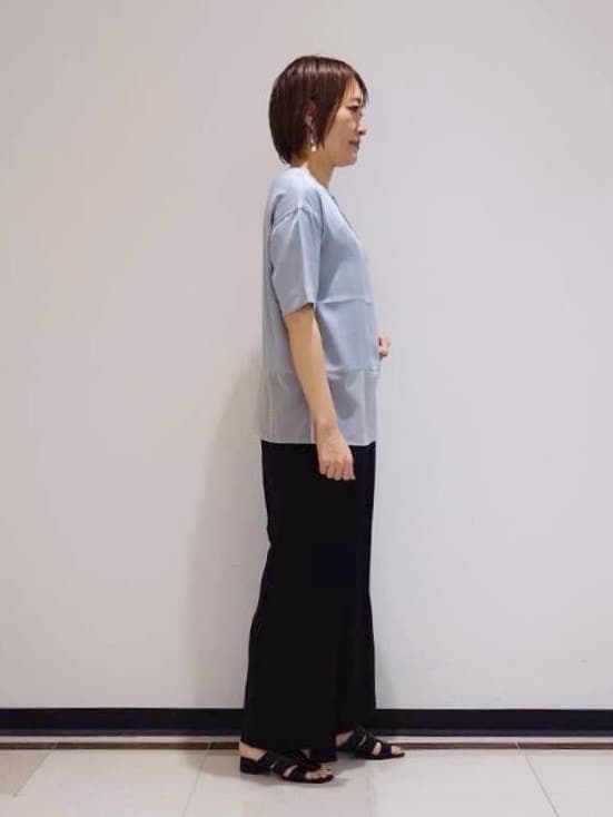 mikaさんの「INDIVI｜【洗える】裾シアー半袖トップス」を使ったコーディネート