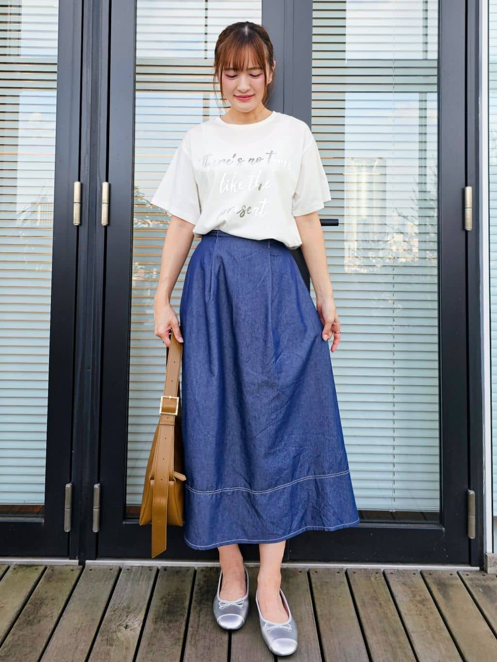 ゆゆさんの「SHOO･LA･RUE｜【S-LL/ひんやり/UV】選べる6柄でそれぞれ欲しくなる プリントTシャツ」を使ったコーディネート