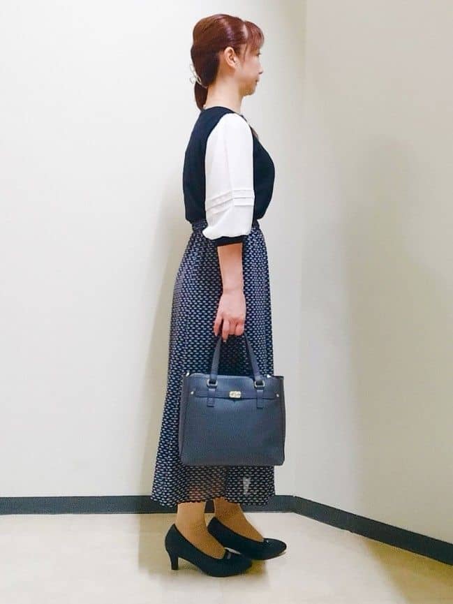 花さんの「Reflect｜【WEB先行カラーあり／手洗い可】ジョーゼットスリーブ&times;ニット」を使ったコーディネート