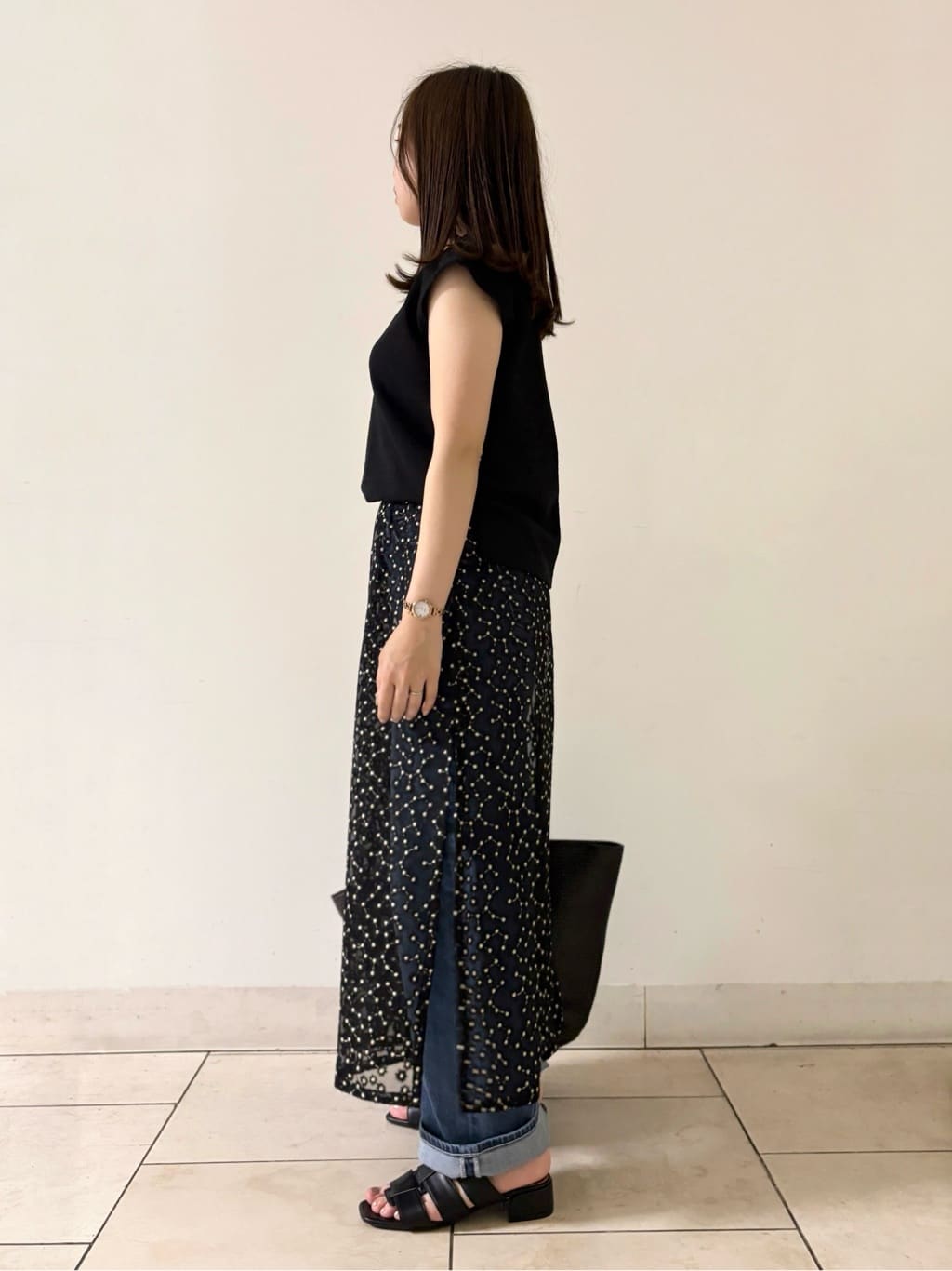 kahoさんの「INDIVI｜【トレンド感◎】レイヤード レーススカート」を使ったコーディネート