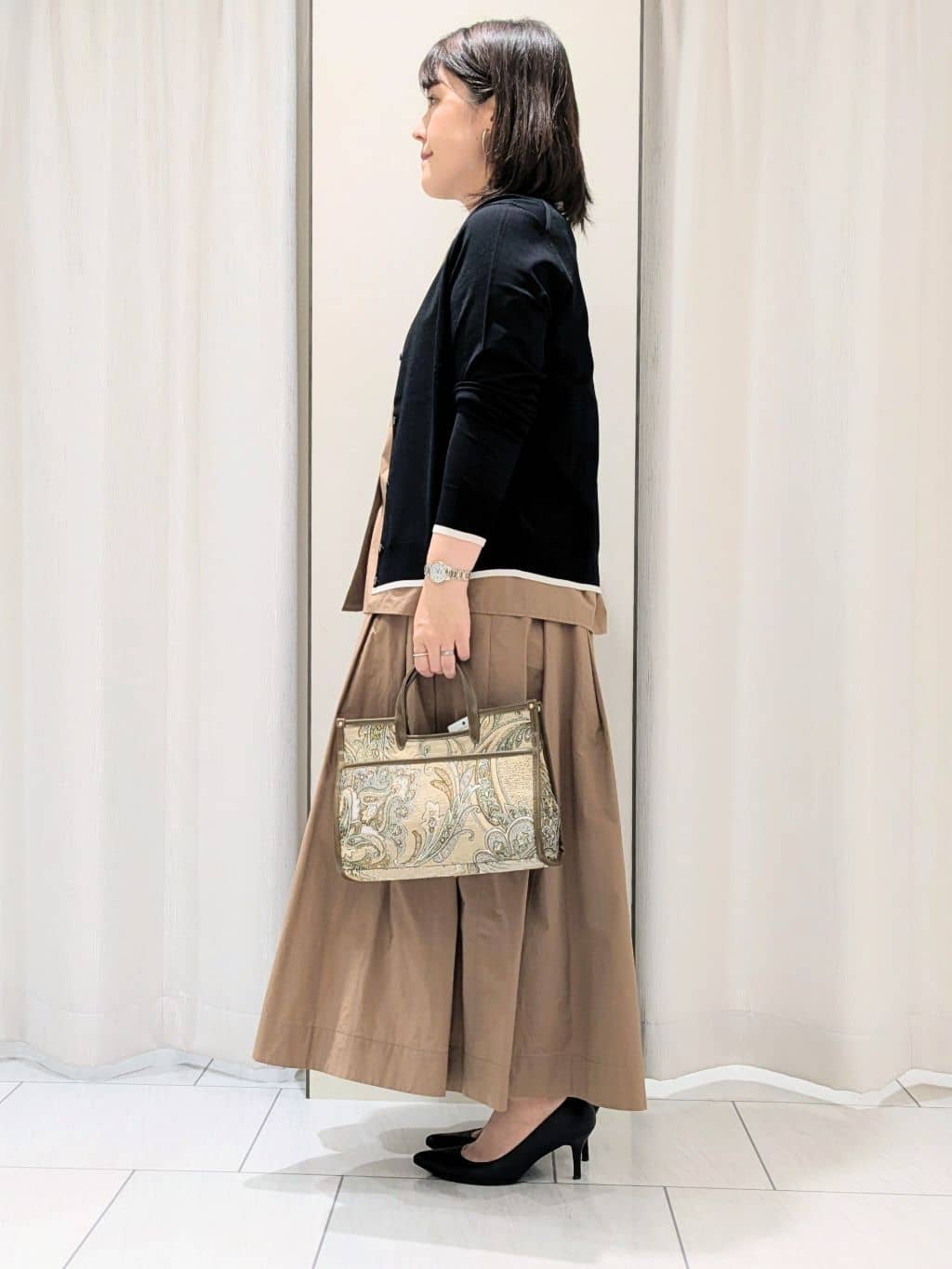 Onumaさんの「UNTITLED｜【アンサンブル可/薄手】ベーシッククルーネックカーディガン」を使ったコーディネート