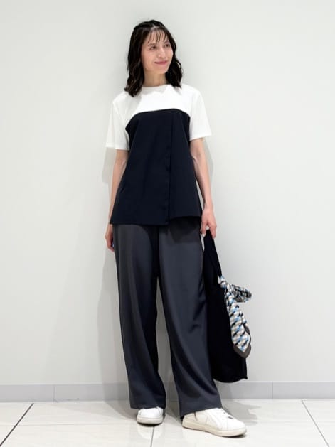 kayoさんの「INDIVI｜【UVケア／SETUP可能】エアリージョーゼット ワイドパンツ」を使ったコーディネート