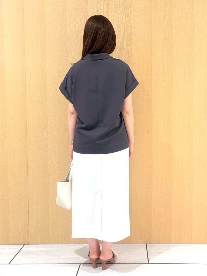 CHISATOさんの「UNTITLED｜【後ろウエストゴム/ストレッチ性/オンオフ】ジャージナロースカート」を使ったコーディネート