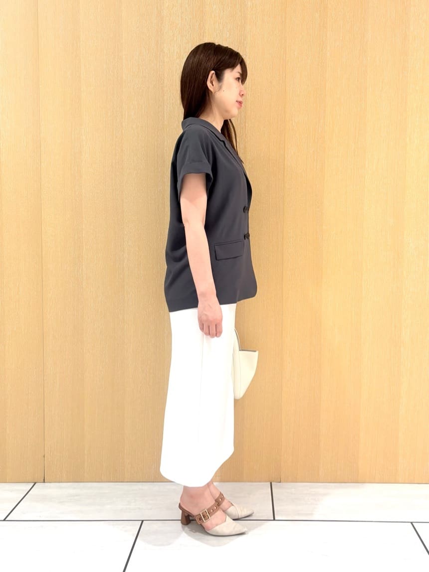 CHISATOさんの「UNTITLED｜【後ろウエストゴム/ストレッチ性/オンオフ】ジャージナロースカート」を使ったコーディネート