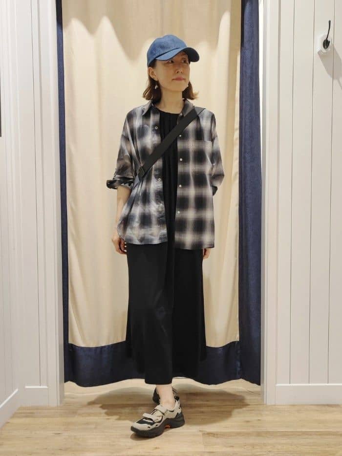 toyaさんの「Dessin｜【洗える】シアーオンブレーチェックシャツ」を使ったコーディネート