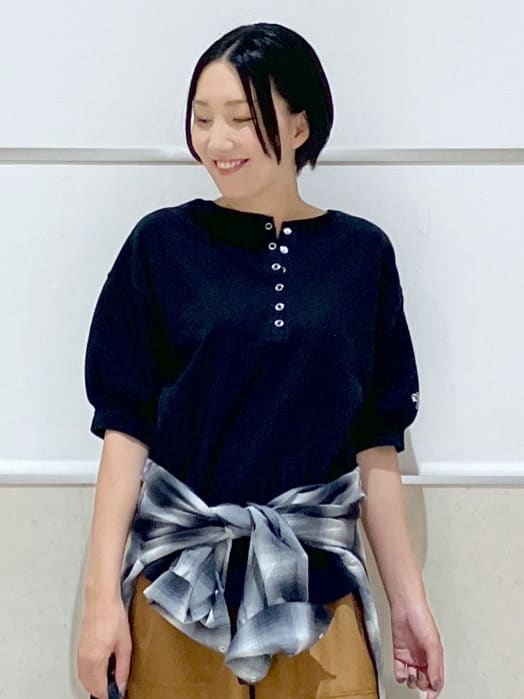 eriko さんの「Dessin｜【洗える】シアーオンブレーチェックシャツ」を使ったコーディネート