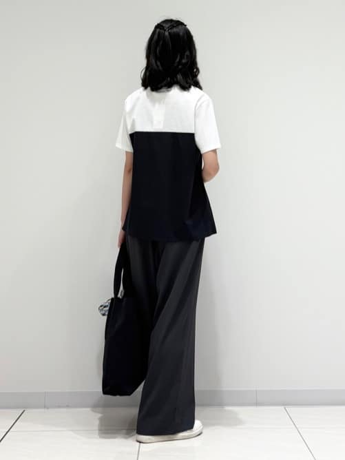 kayoさんの「INDIVI｜【UVケア／SETUP可能】エアリージョーゼット ワイドパンツ」を使ったコーディネート