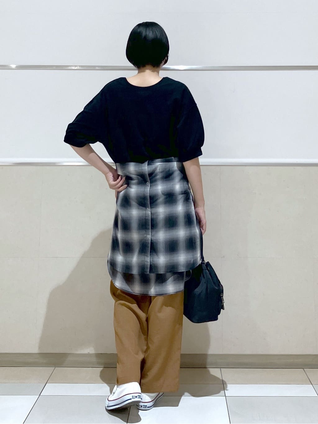 eriko さんの「Dessin｜【洗える】シアーオンブレーチェックシャツ」を使ったコーディネート