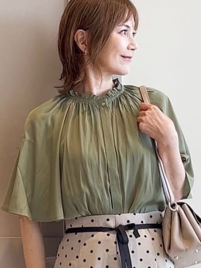yamakoさんの「grove｜ドットで華やぐ　軽やかマーメイドスカート」を使ったコーディネート
