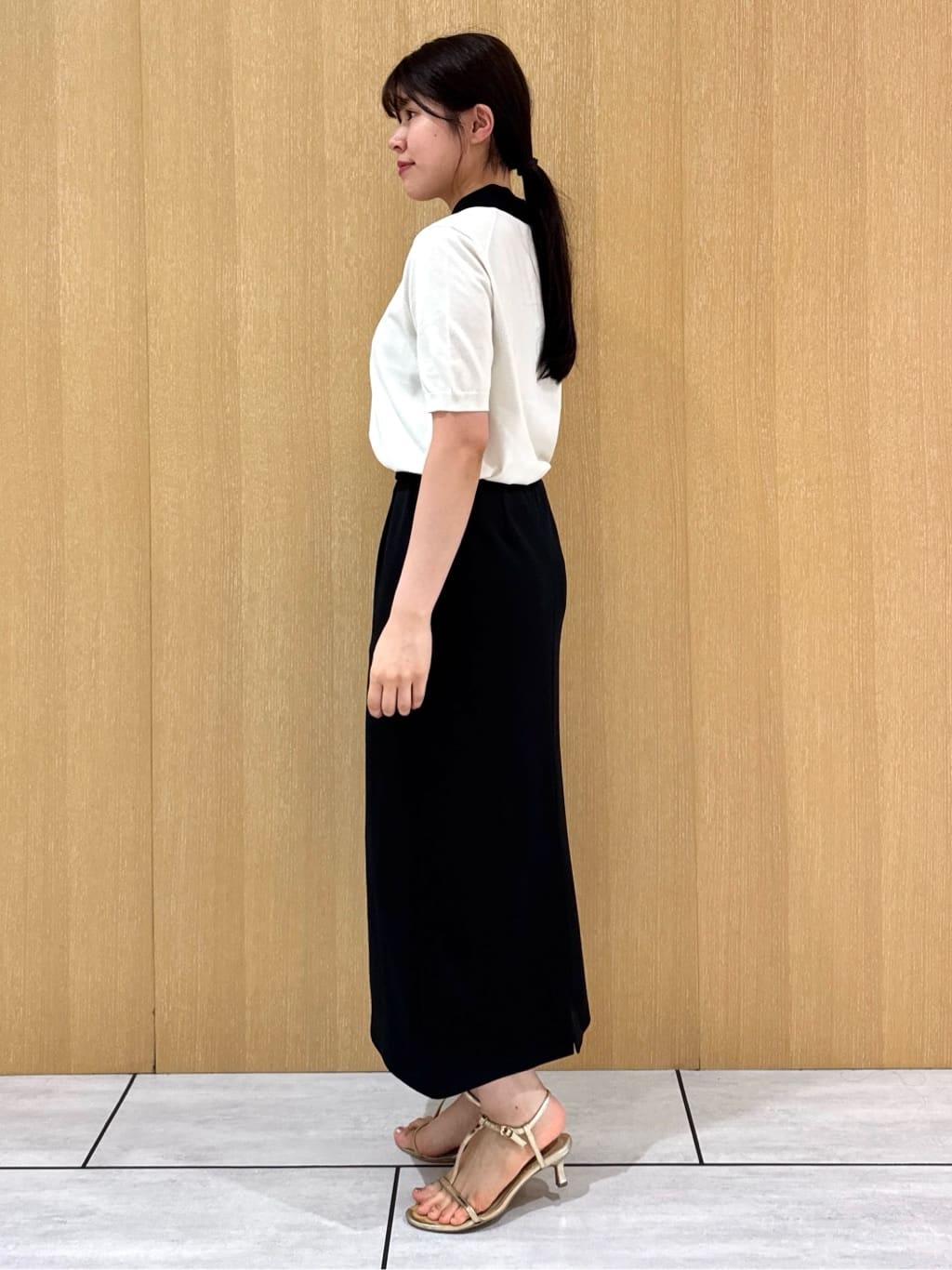 nanaさんの「UNTITLED｜【トレンド/きれいめ】5分袖ポロニット」を使ったコーディネート