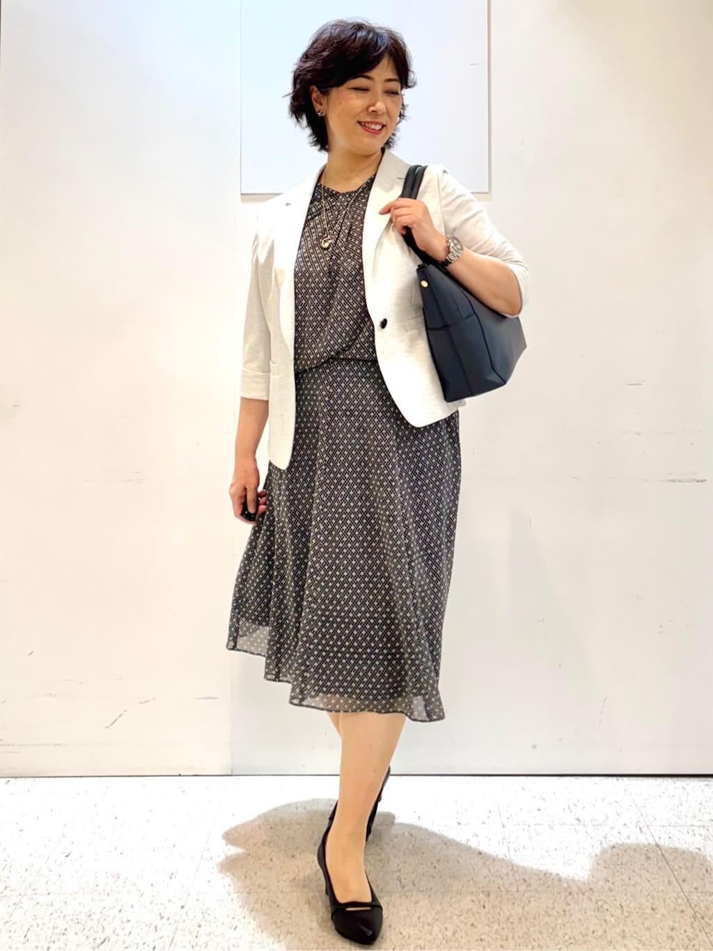 ヤスコさんの「Reflect｜【マシンウォッシュ可／セットアップ可】コツキ柄プリントブラウス」を使ったコーディネート