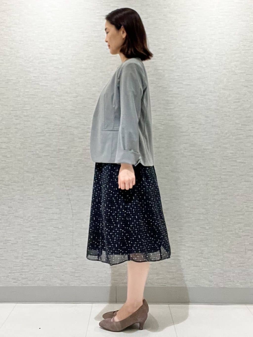 marikoさんの「Reflect｜【洗える／セットアップ可】ノーカラージャケット」を使ったコーディネート