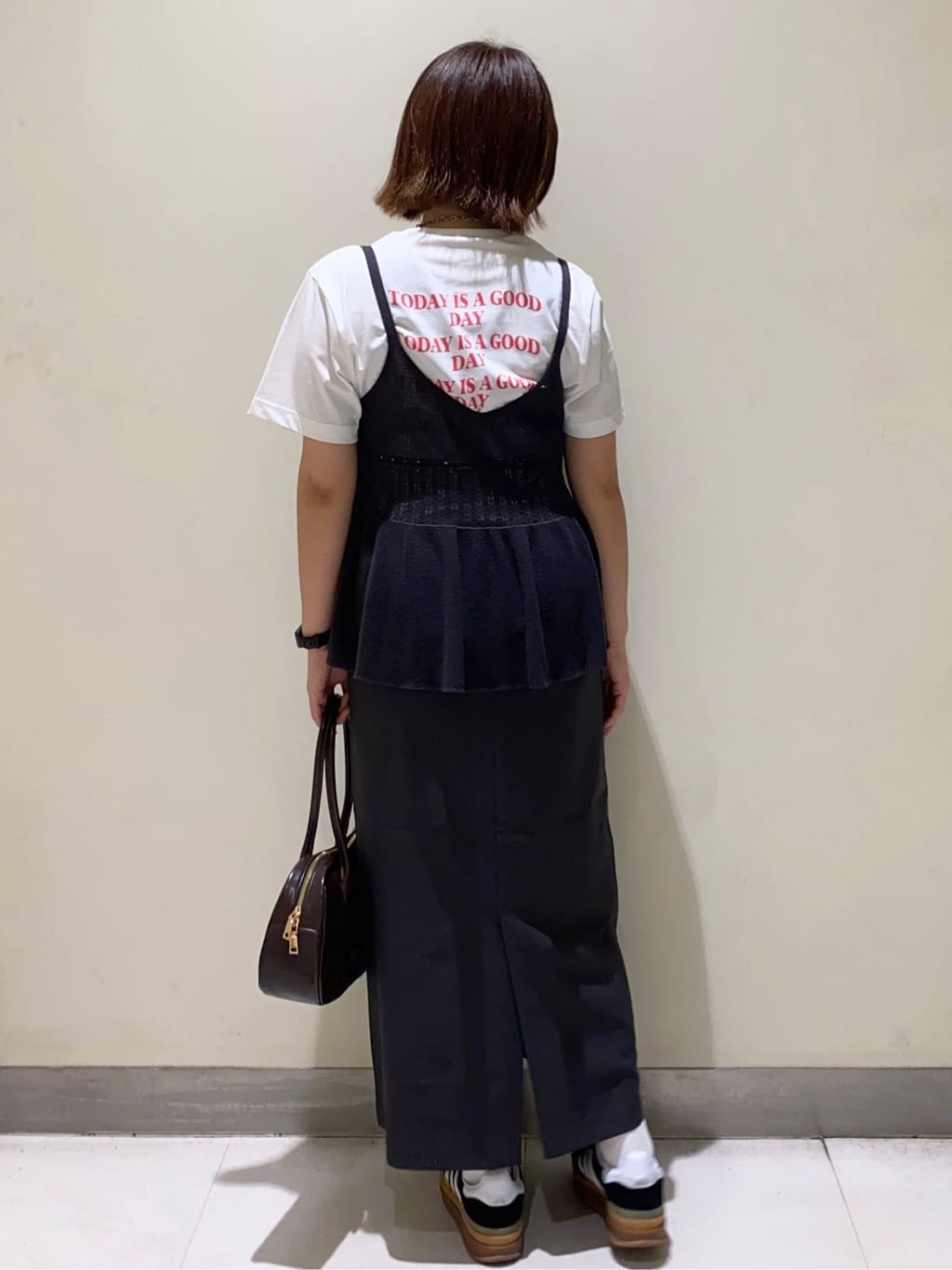 *mai*さんの「OPAQUE.CLIP｜カギ針風ニットキャミビスチェ【洗濯機洗い可】」を使ったコーディネート
