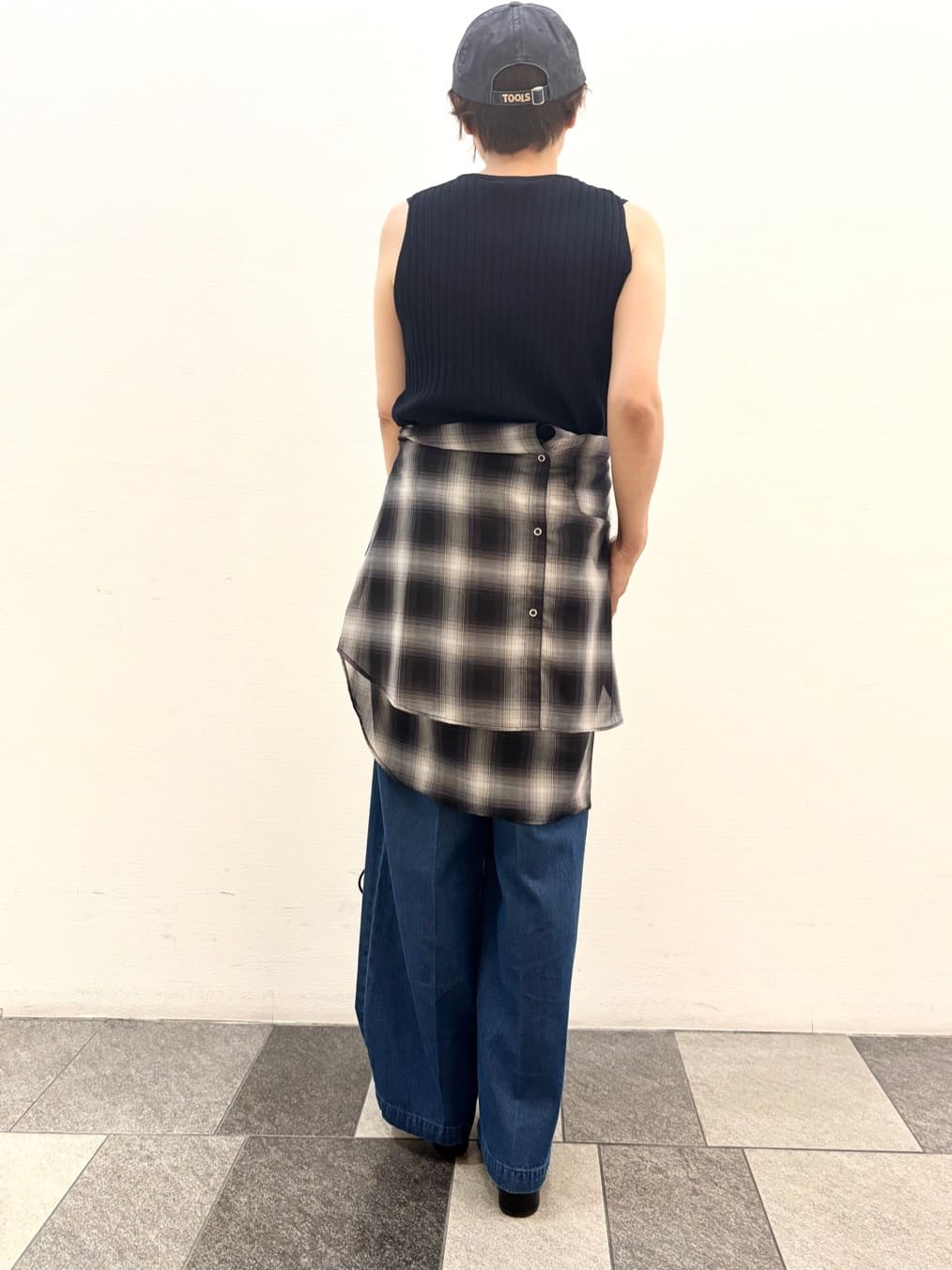 Haruさんの「Dessin｜【洗える】リブノースリーブニット」を使ったコーディネート