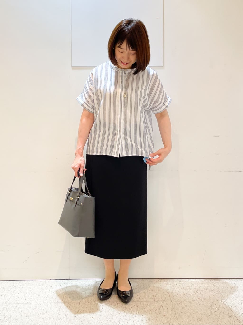 めいさんの「Reflect｜【洗える】ドビーストライプブラウス」を使ったコーディネート