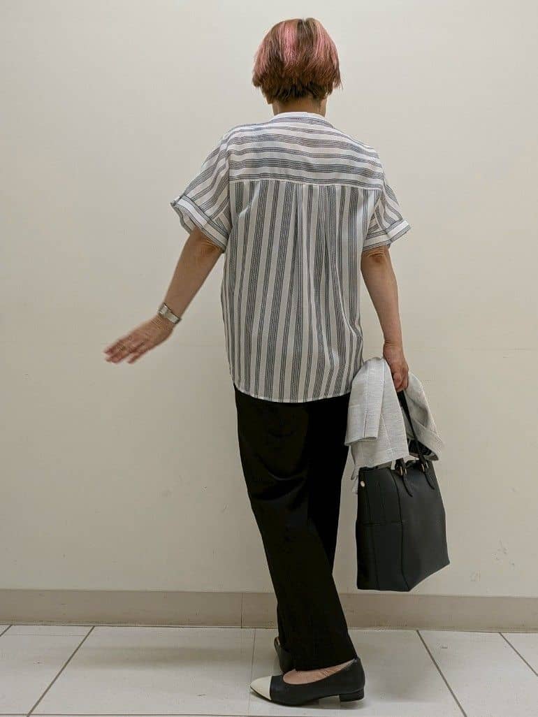 yoshiさんの「Reflect｜【洗える】ドビーストライプブラウス」を使ったコーディネート