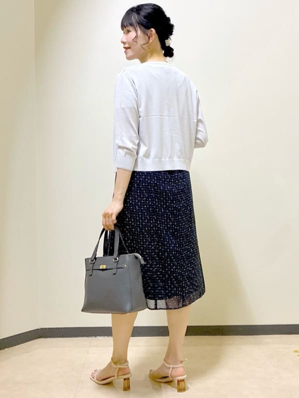  beni_gingerさんの「Reflect｜【WEB先行カラーあり／マシンウォッシュ可／ナローベルト付き】オフボディツイードチェックワンピース」を使ったコーディネート