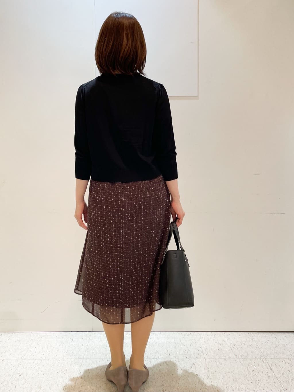 めいさんの「Reflect｜【WEB先行カラーあり／マシンウォッシュ可／ナローベルト付き】オフボディツイードチェックワンピース」を使ったコーディネート