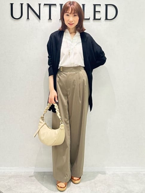 Miwaさんの「UNTITLED｜【洗える/スキッパー】フレンチスリーブシアーブラウス」を使ったコーディネート