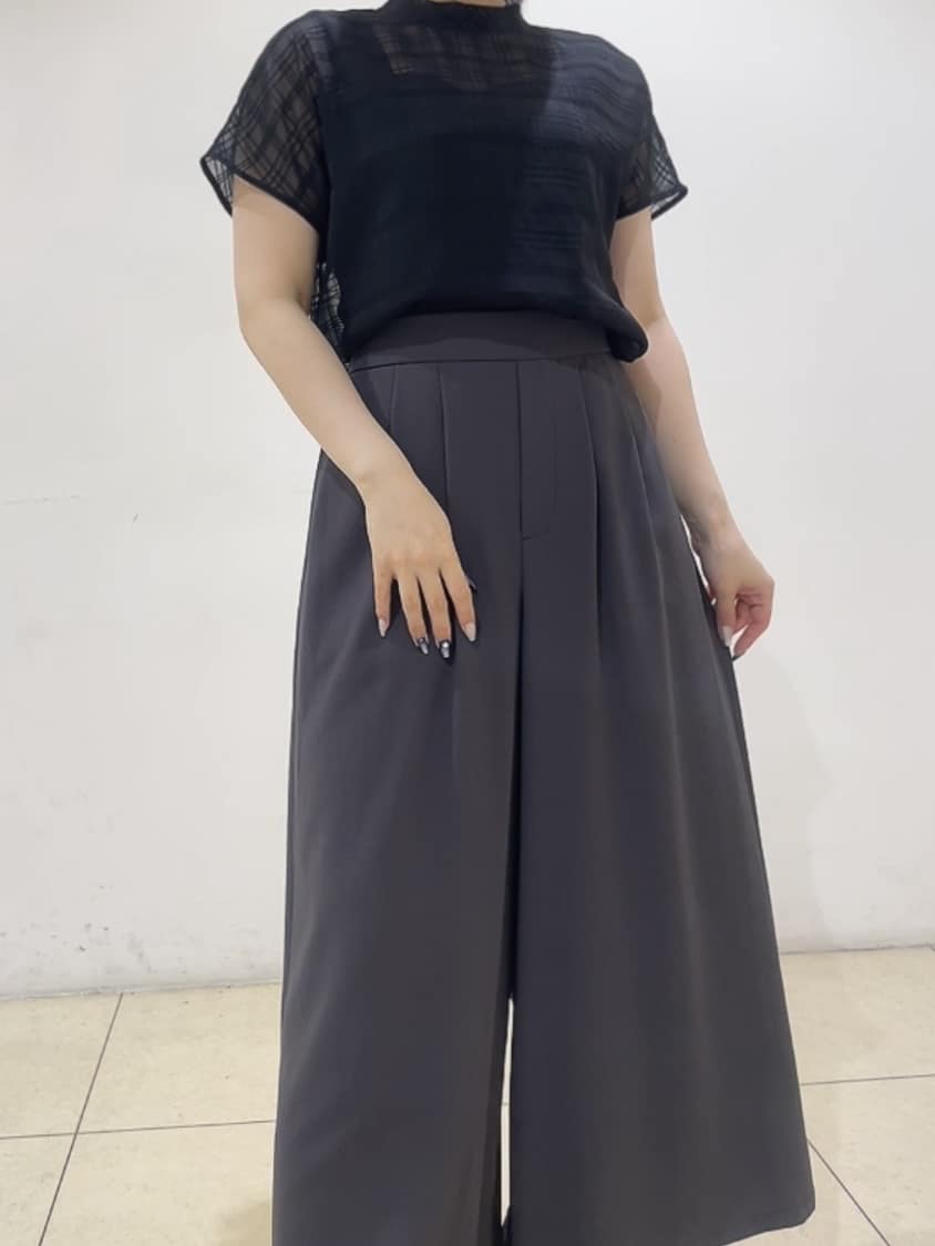 watanabeさんの「UNTITLED｜【シアー】チェックスタンドネックブラウス」を使ったコーディネート