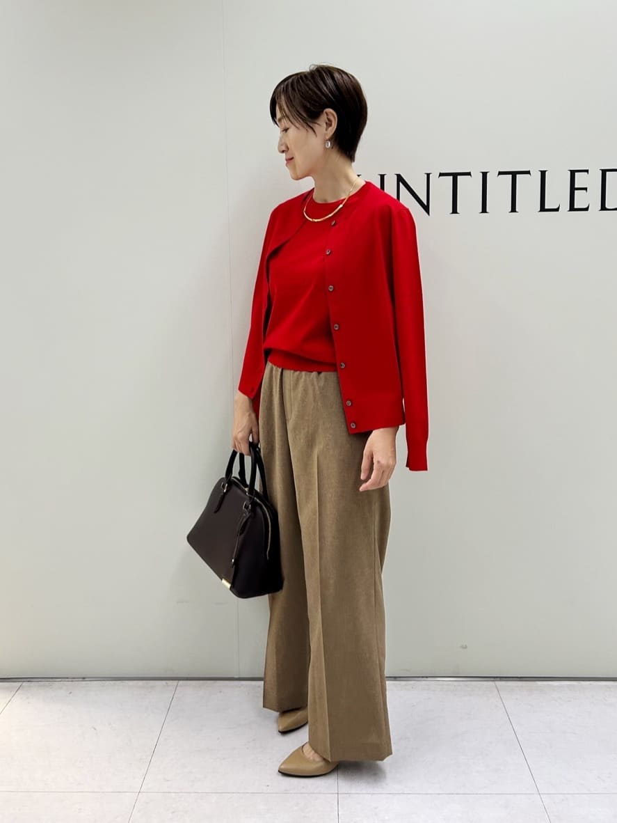 Mikiさんの「UNTITLED｜【アンサンブル可/薄手/洗える】5分袖クルーニット」を使ったコーディネート