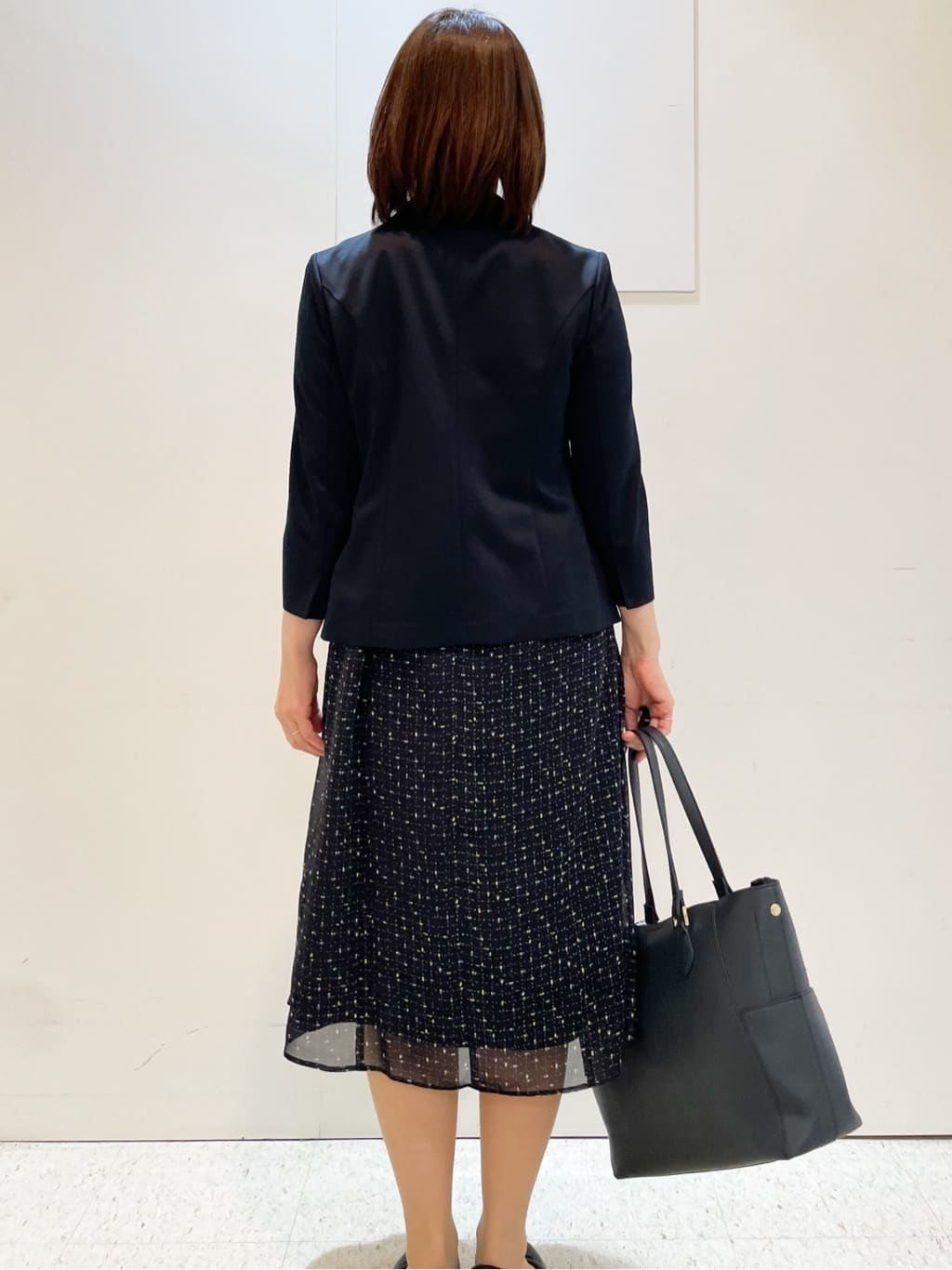 めいさんの「Reflect｜【WEB先行カラーあり／マシンウォッシュ可／ナローベルト付き】オフボディツイードチェックワンピース」を使ったコーディネート