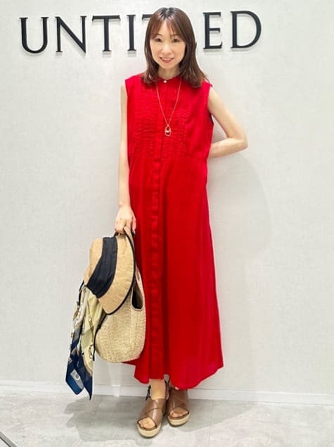 Miwaさんの「UNTITLED｜◆【シアー/前開き/夏ワンピ】コットンピンタックワンピース」を使ったコーディネート