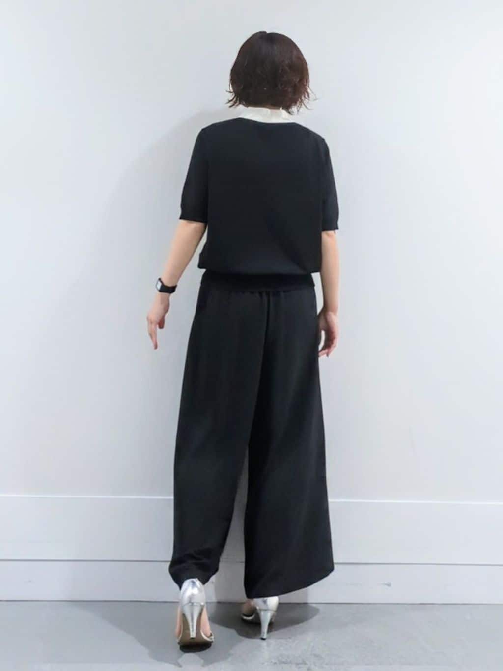 ミズタさんの「UNTITLED｜【トレンド/きれいめ】5分袖ポロニット」を使ったコーディネート