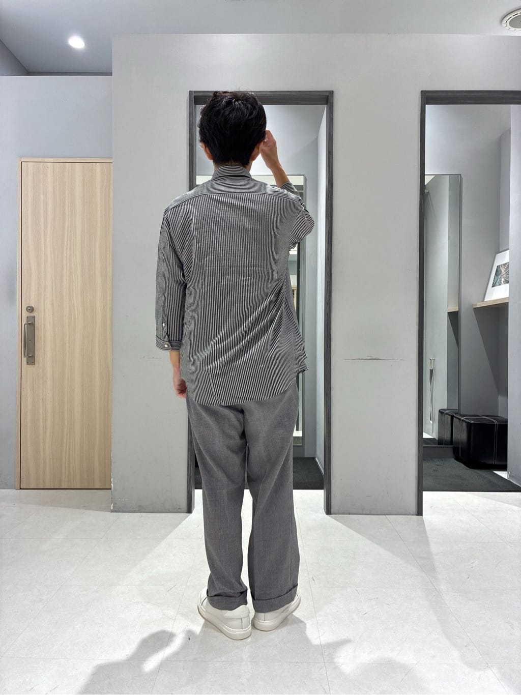 わいずみさんの「TAKEO KIKUCHI｜【COOL CITY WEAR】テーラードTシャツ /接触冷感」を使ったコーディネート