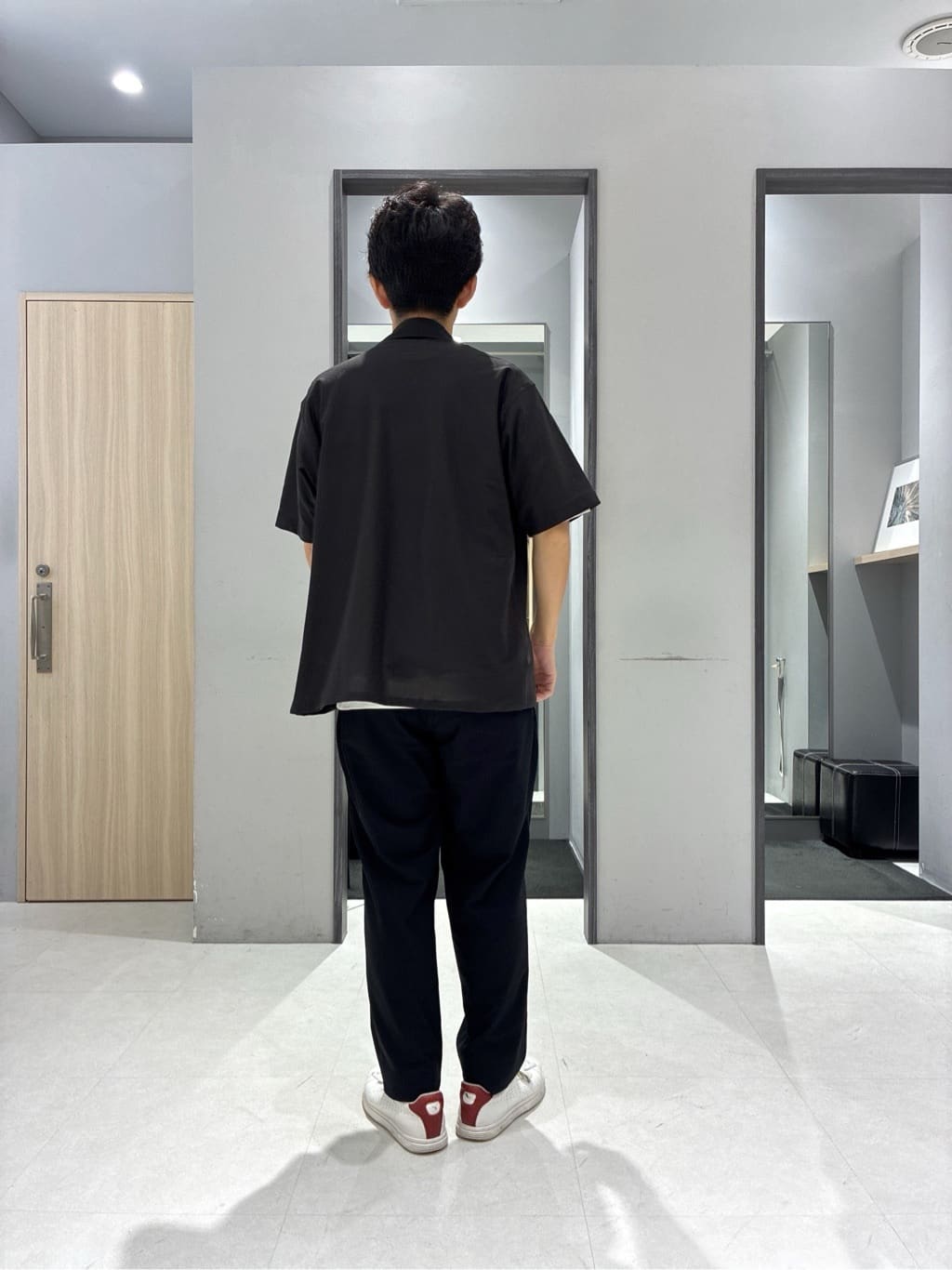 わいずみさんの「TAKEO KIKUCHI｜【COOL CITY WEAR】エアートール オープンカラーシャツ /接触冷感・通気性」を使ったコーディネート