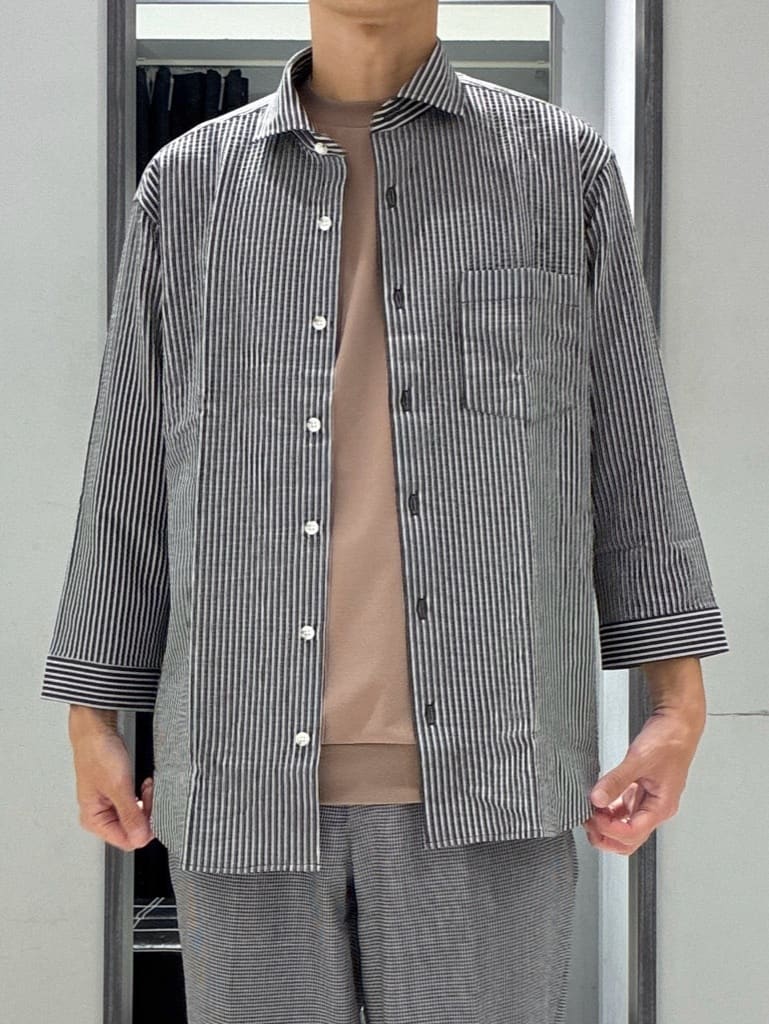 わいずみさんの「TAKEO KIKUCHI｜【COOL CITY WEAR】テーラードTシャツ /接触冷感」を使ったコーディネート