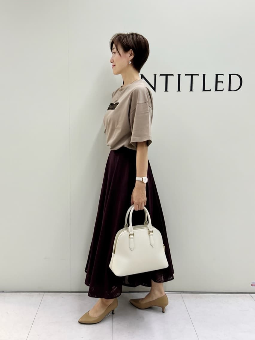 Mikiさんの「UNTITLED｜【セットアップ可/後ろウエストゴム】シアーチェックスカート」を使ったコーディネート