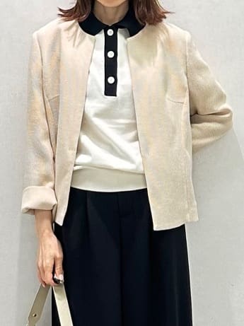 Miwaさんの「UNTITLED｜【トレンド/きれいめ】5分袖ポロニット」を使ったコーディネート
