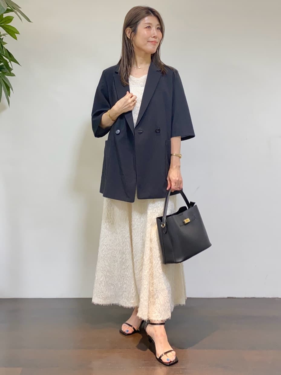 tomoさんの「UNTITLED｜【吸水速乾/洗える】ハーフスリーブジャケット」を使ったコーディネート