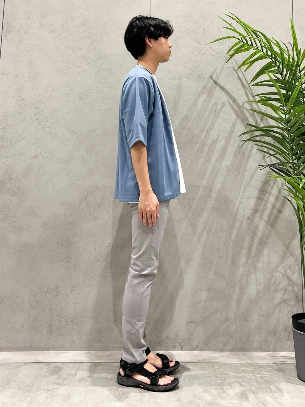 SHI-MAさんの「THE SHOP TK｜五分袖カーディガン+半袖Tシャツセットアイテム 洗濯機OK」を使ったコーディネート