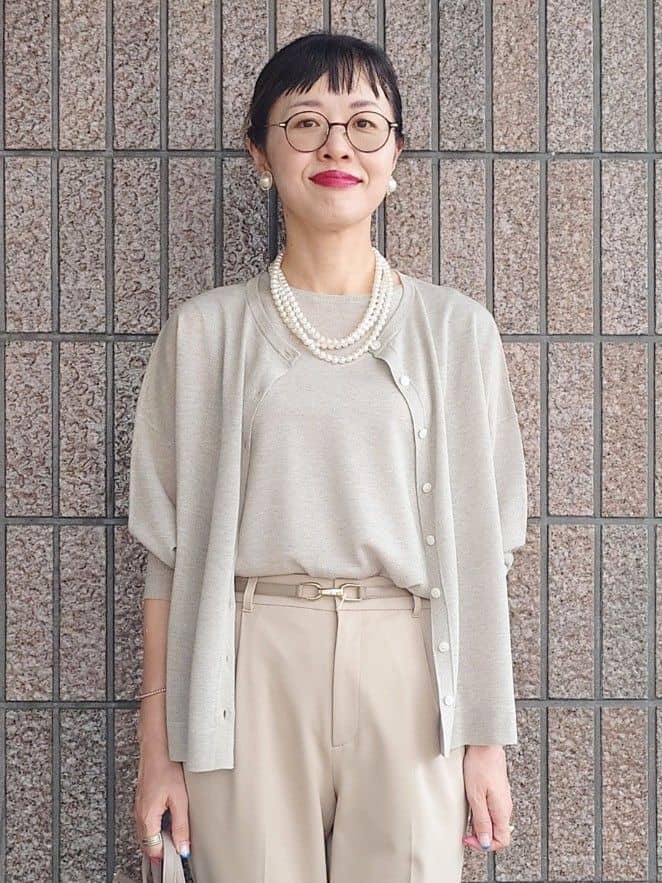 MUTSUKOさんの「UNTITLED｜【アンサンブル可/洗える】シアーノースリーブ プルオーバー」を使ったコーディネート