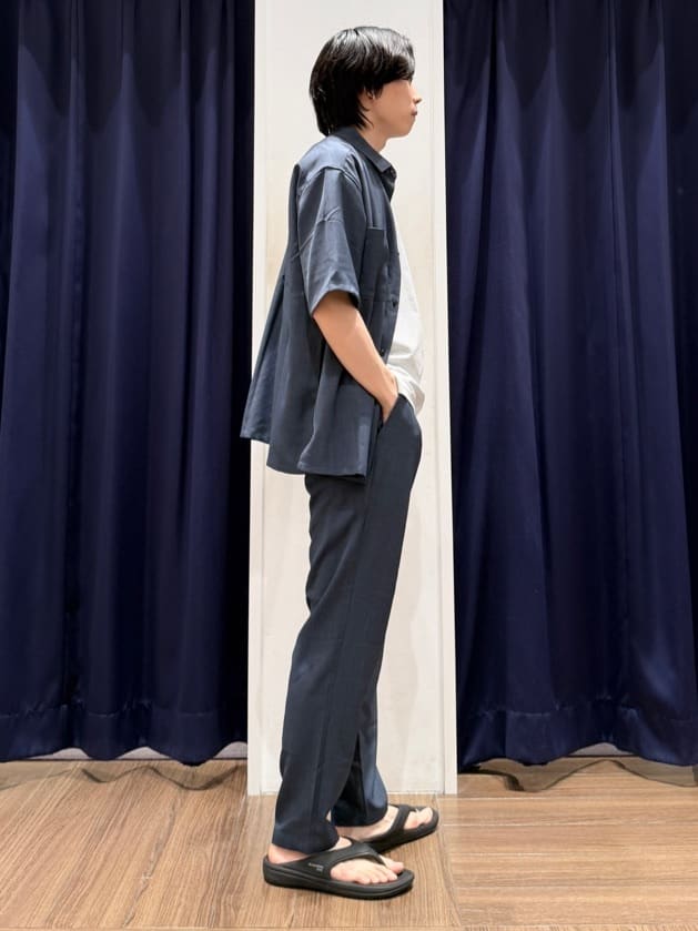 Tightさんの「THE SHOP TK｜パーフェクテックボーダー 半袖Tシャツ 吸水速乾／洗濯機OK」を使ったコーディネート