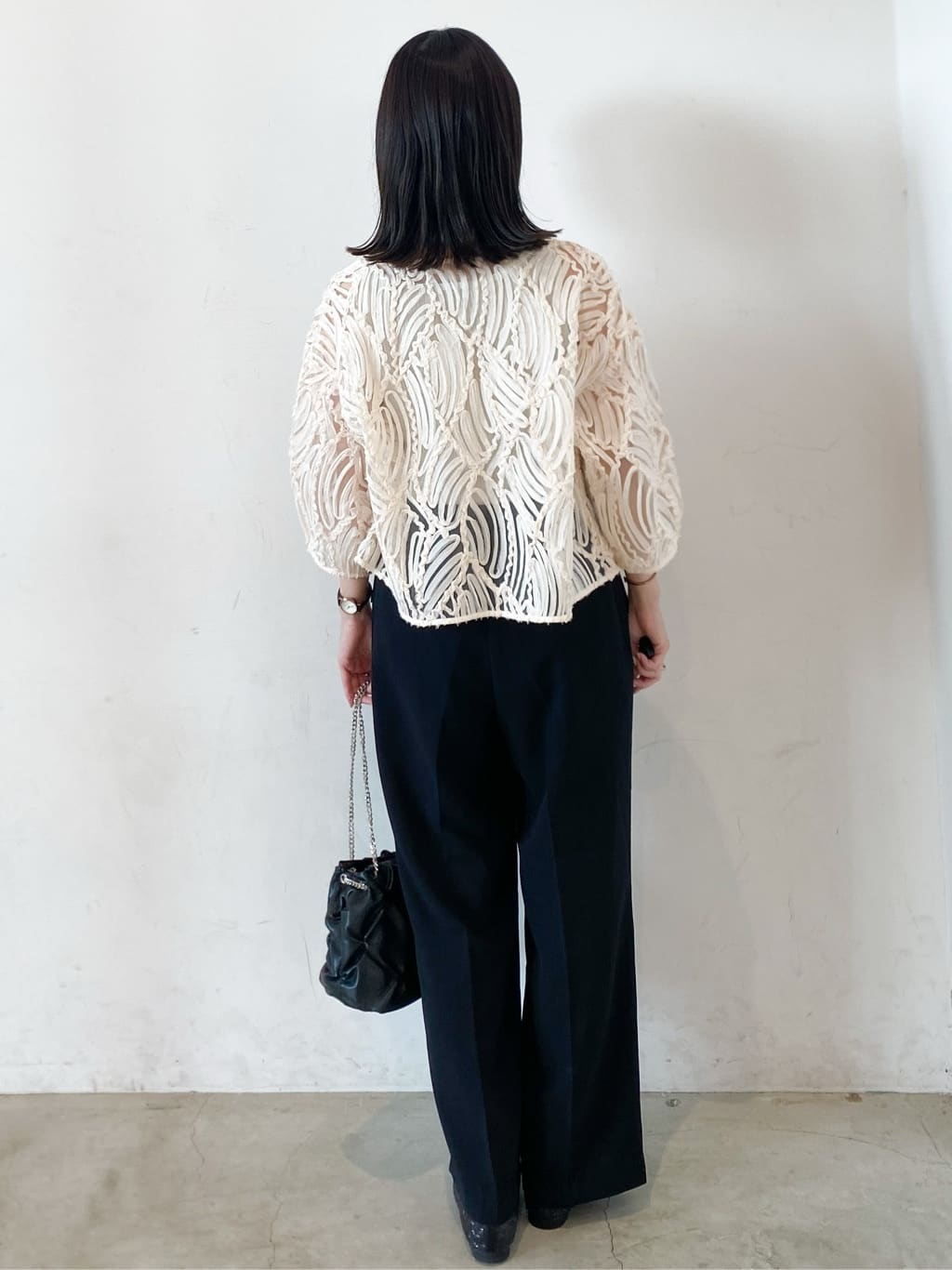 haruさんの「OPAQUE.CLIP｜シアー刺繍レース前開きブラウス【洗濯機洗い可】」を使ったコーディネート