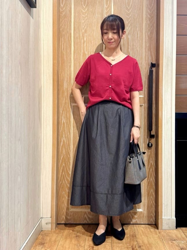 KAORIさんの「SHOO･LA･RUE｜【洗える/S-LL/前後2WAY】きれい見え 刺繍ニットカーディガン」を使ったコーディネート