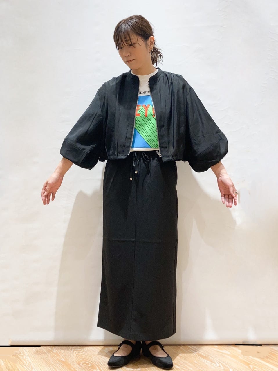 Shihoさんの「OPAQUE.CLIP｜【Pontre Studio／ポンレストゥディオ】別注グラフィックTシャツ」を使ったコーディネート