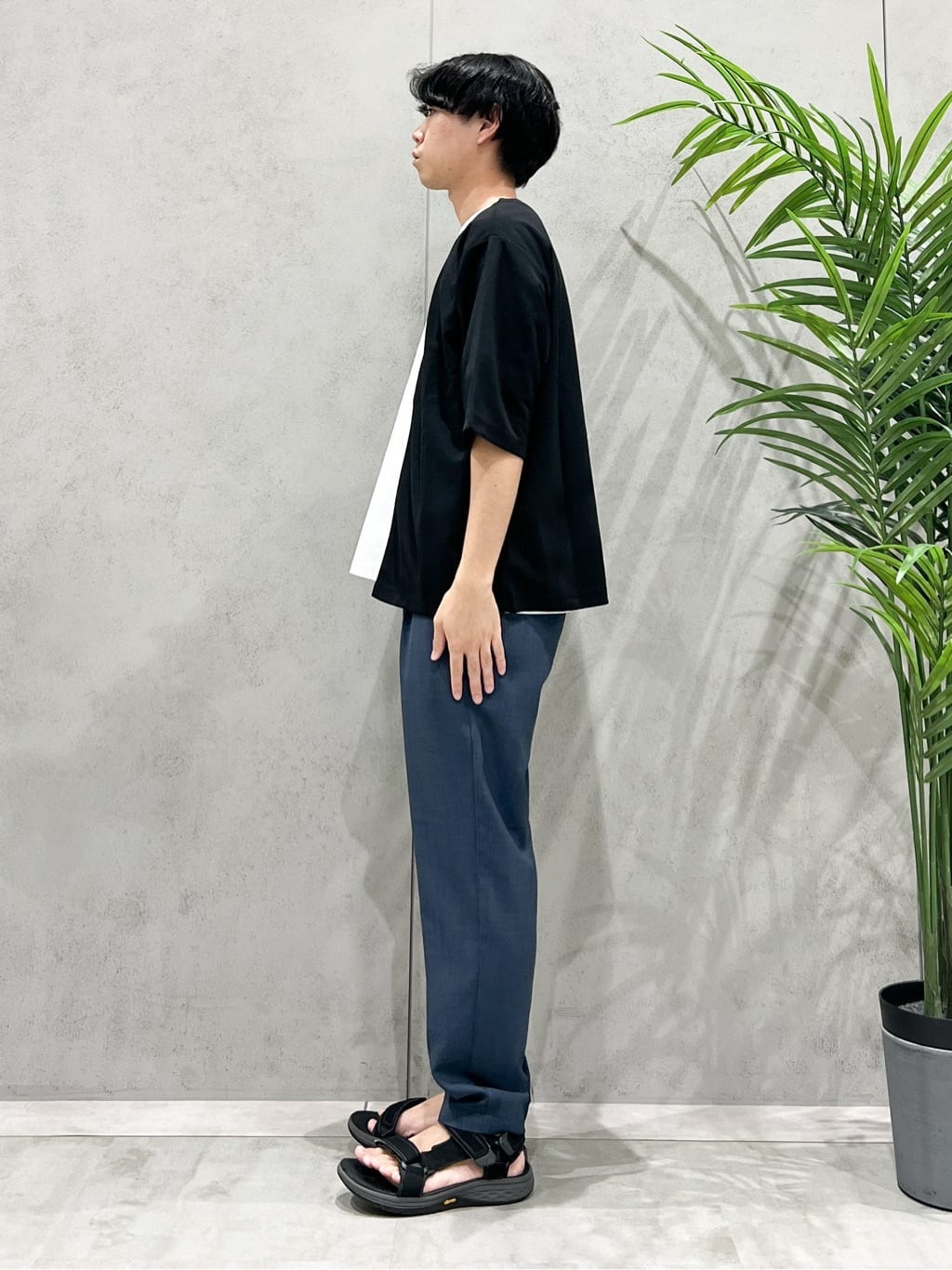 SHI-MAさんの「THE SHOP TK｜五分袖カーディガン+半袖Tシャツセットアイテム 洗濯機OK」を使ったコーディネート