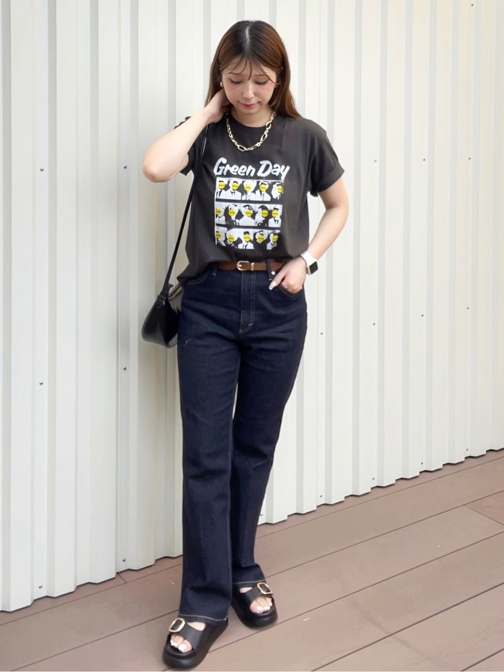 Ramuさんの「OPAQUE.CLIP｜ロックTシャツ別注アソート【GREEN DAY／METALLICA／THE BEATLES】」を使ったコーディネート
