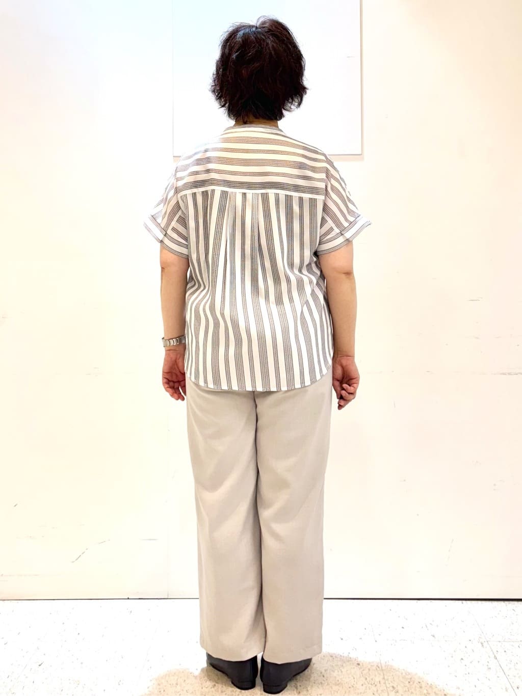 ヤスコさんの「Reflect｜【洗える】ドビーストライプブラウス」を使ったコーディネート