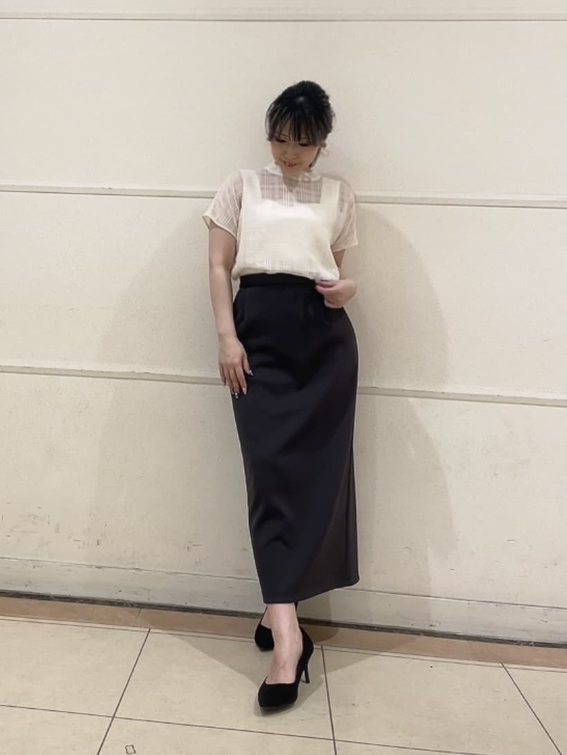 watanabeさんの「UNTITLED｜【シアー】チェックスタンドネックブラウス」を使ったコーディネート