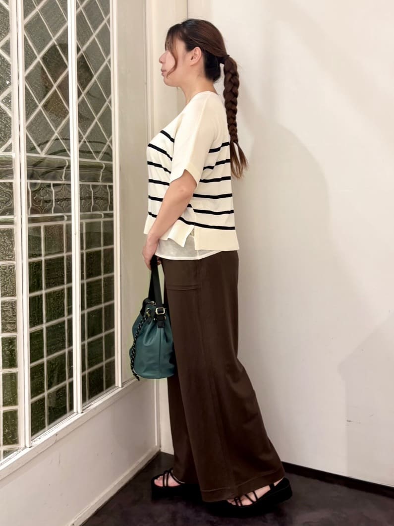 なるみんさんの「grove｜【接触冷感】見た目はきちんと、着心地はらくちん クロップドベイカーパンツ」を使ったコーディネート