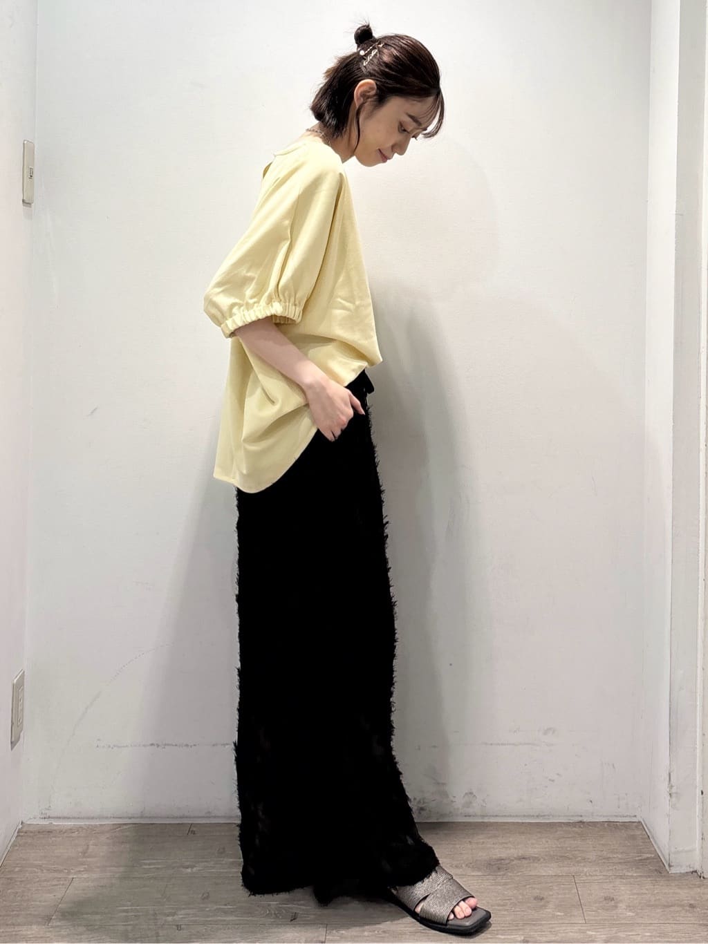 ぶまりんさんの「OPAQUE.CLIP｜ギャザードルマンスリーブトップス【UV／吸水速乾／洗濯機洗い可】」を使ったコーディネート