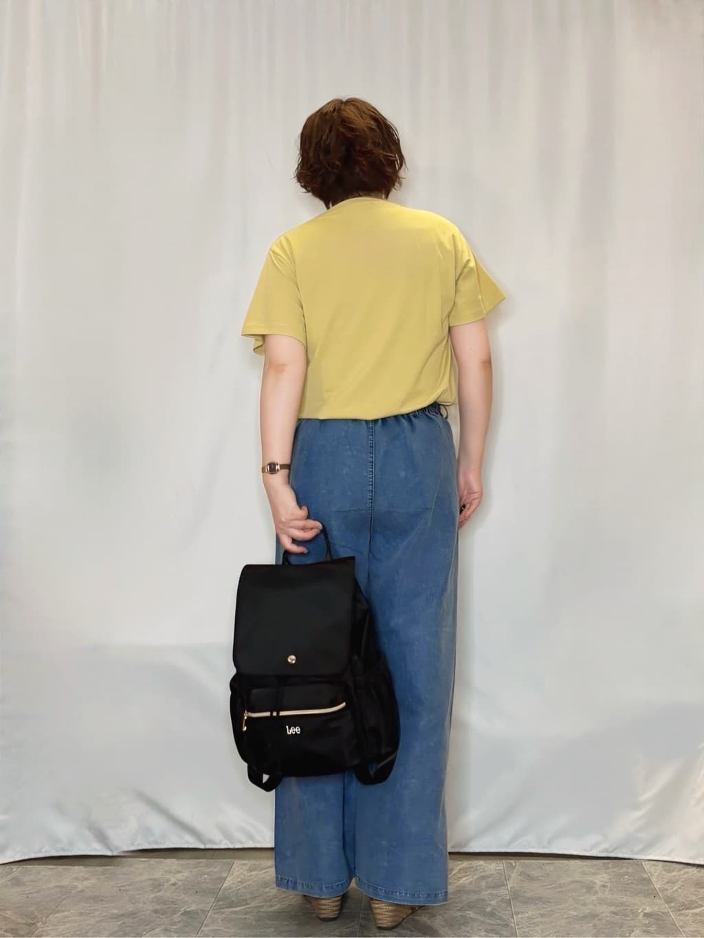 たみさんの「SHOO･LA･RUE｜【セットアップ可/S-LL】リボン付き イージーワイドデニムパンツ」を使ったコーディネート