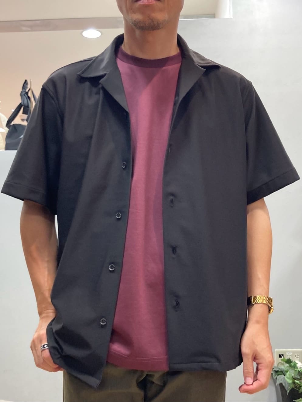シュンさんの「TAKEO KIKUCHI｜【COOL CITY WEAR】エアートール オープンカラーシャツ /接触冷感・通気性」を使ったコーディネート