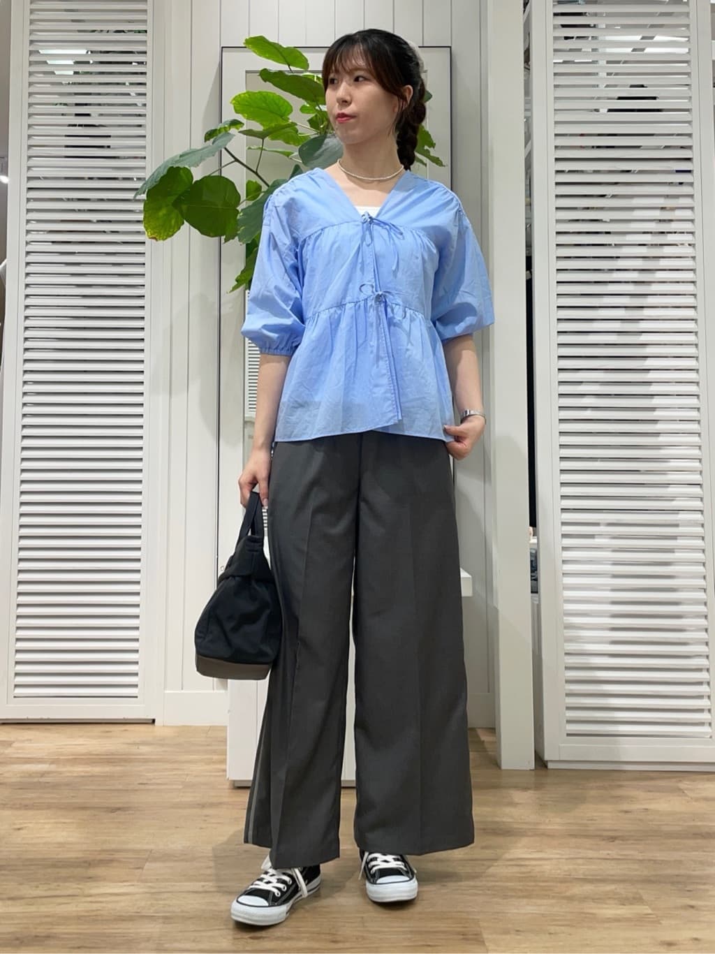 KANNAさんの「Dessin｜【洗える】フロントリボン七分袖ブラウス」を使ったコーディネート