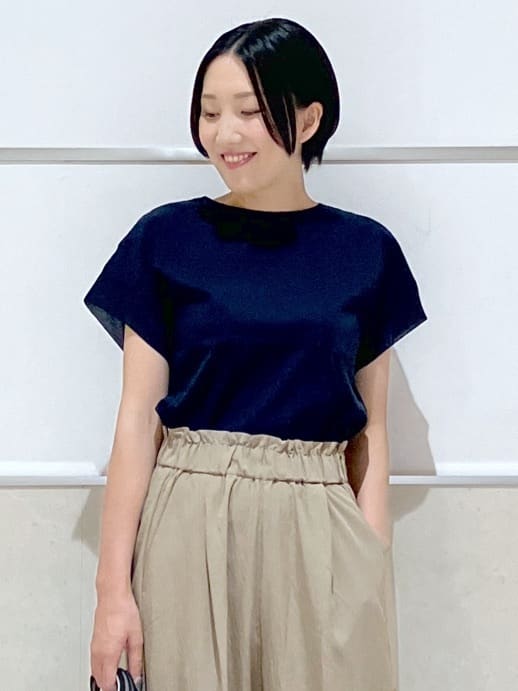 eriko さんの「Dessin｜【ウエストゴム/洗える】リラクシーナイロンパンツ」を使ったコーディネート